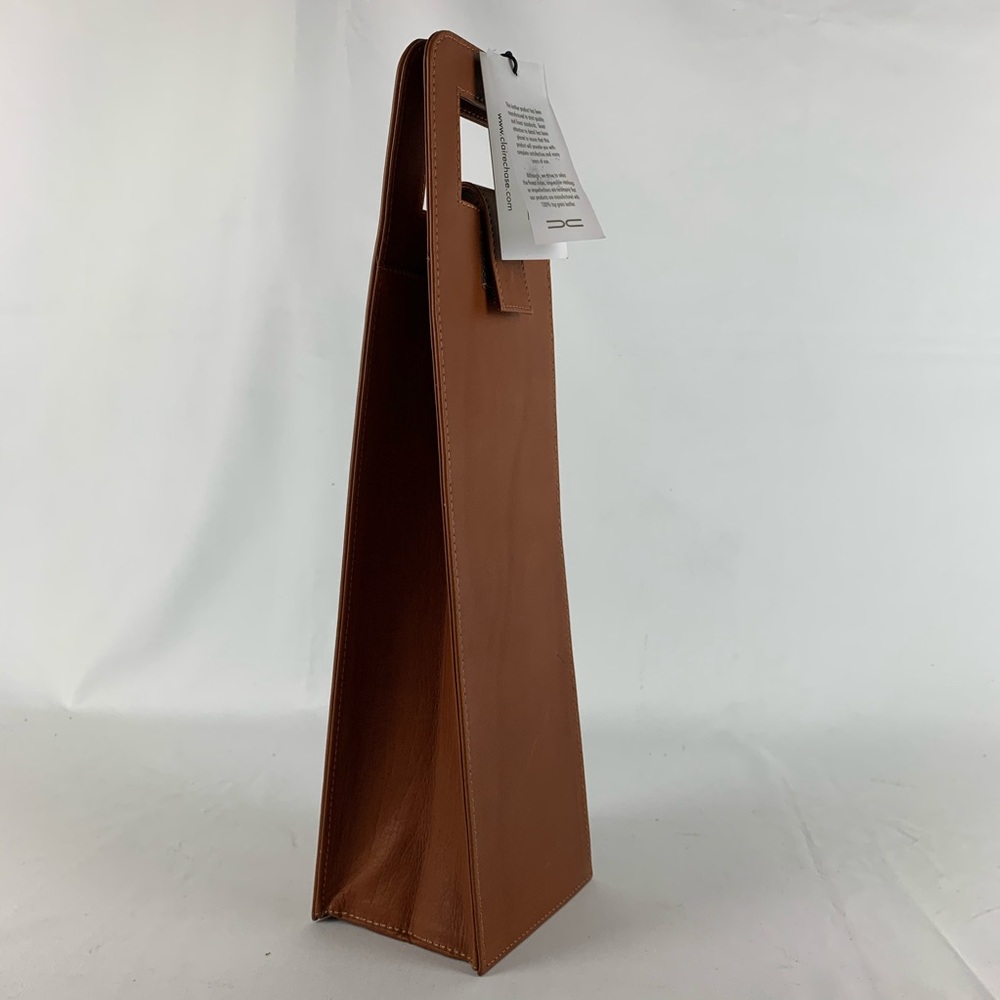 Claire Chase Wine Carrier 13” Brown NWT
